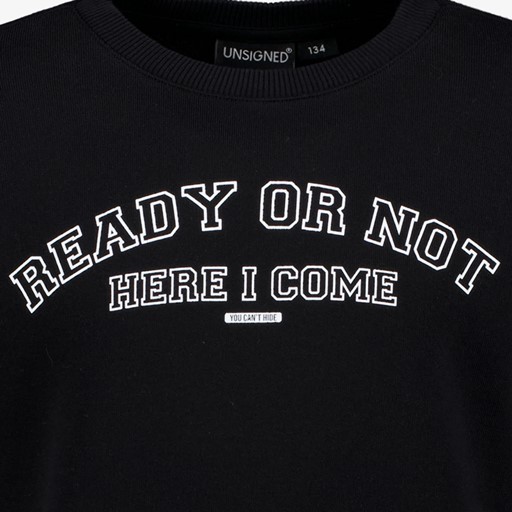 Jongens sweater met tekstopdruk zwart