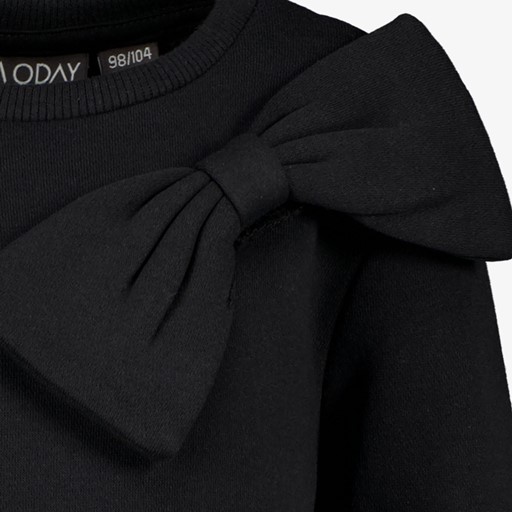 Meisjes sweater met strik zwart