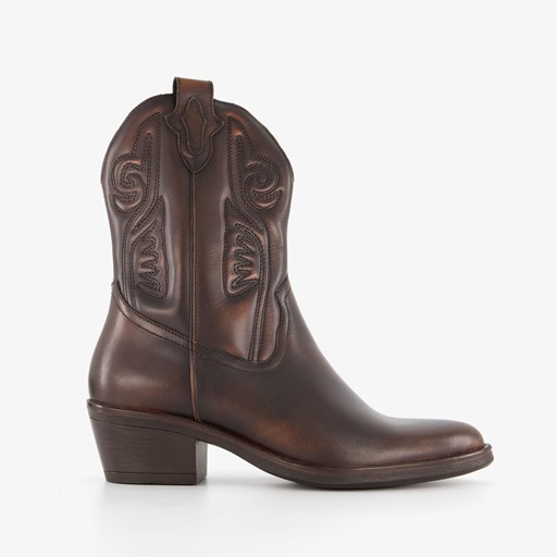 Leren dames western laarsjes bruin