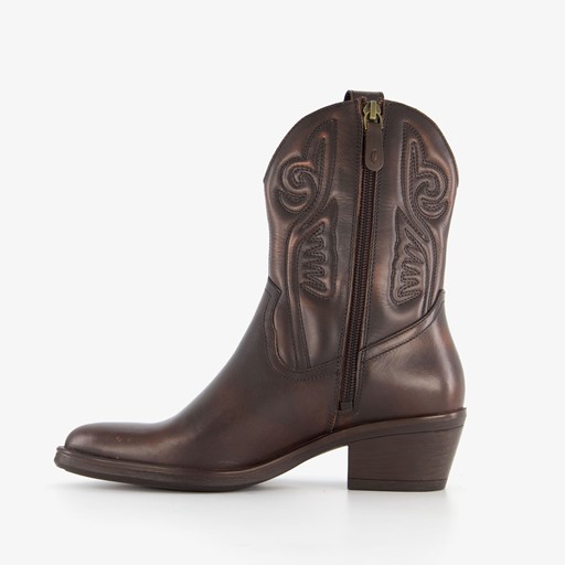 Leren dames western laarsjes bruin