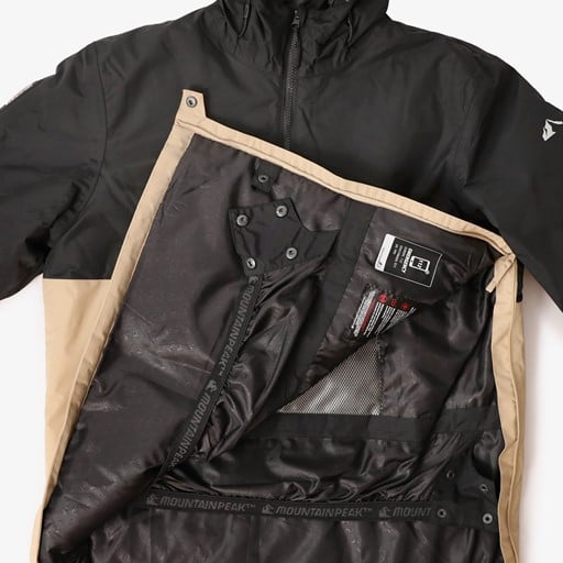 Heren anorak ski-jas zwart beige