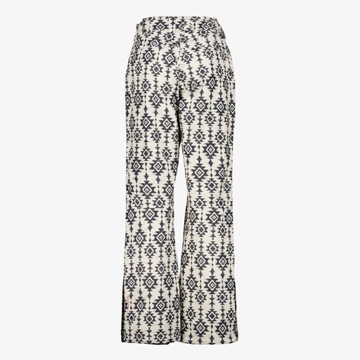 Dames skibroek met print zwart wit