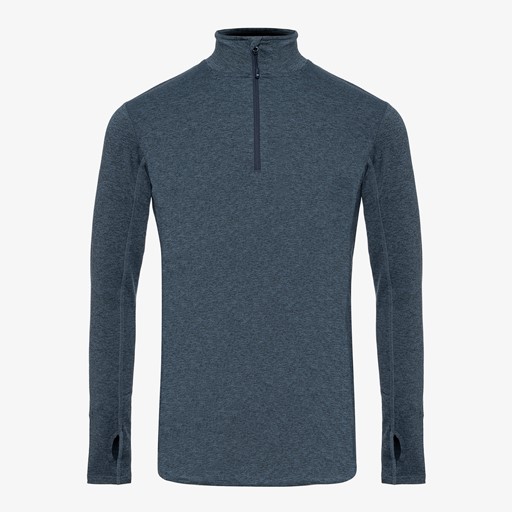 Heren skipully met rits blauw