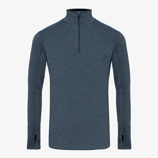 Heren skipully met rits blauw