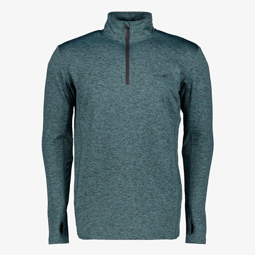 Heren skipully met rits groenblauw