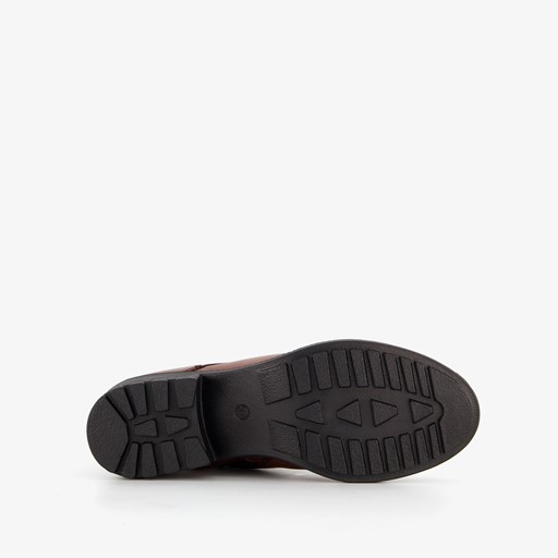 Leren dames veterboots cognac