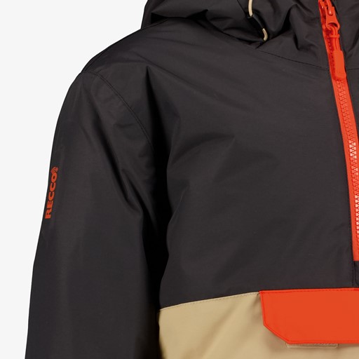 Kinder anorak ski-jas zwart beige