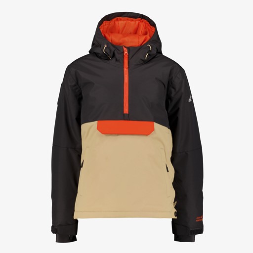 Kinder anorak ski-jas zwart beige