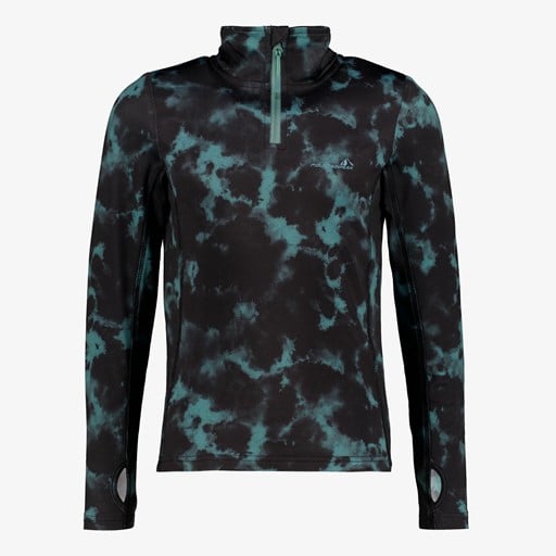 Kinder skipully met rits zwart blauw