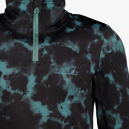 Kinder skipully met rits zwart blauw