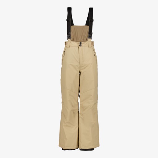 Kinder skibroek met bretels beige