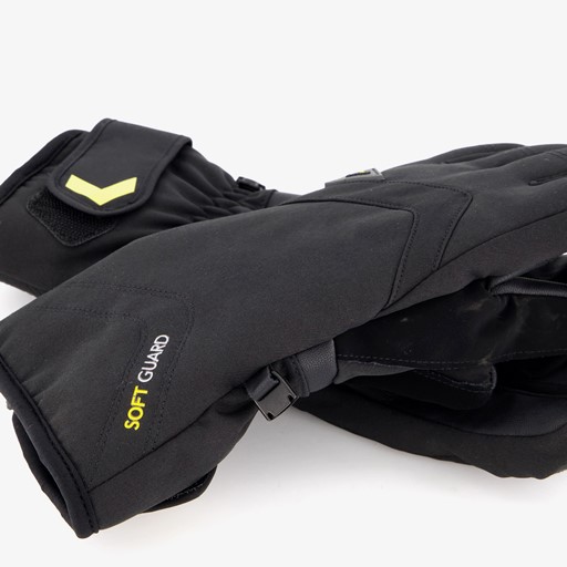 Dames softshell skihandschoenen zwart