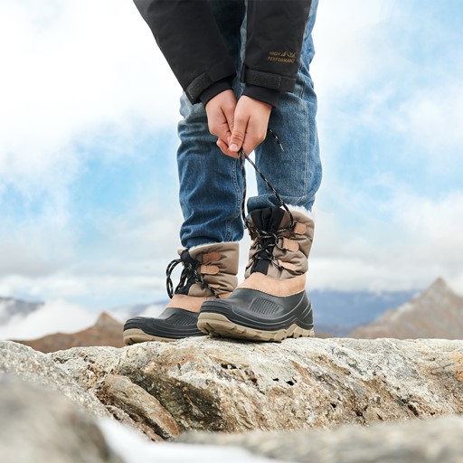 Gevoerde kinder snowboots bruin