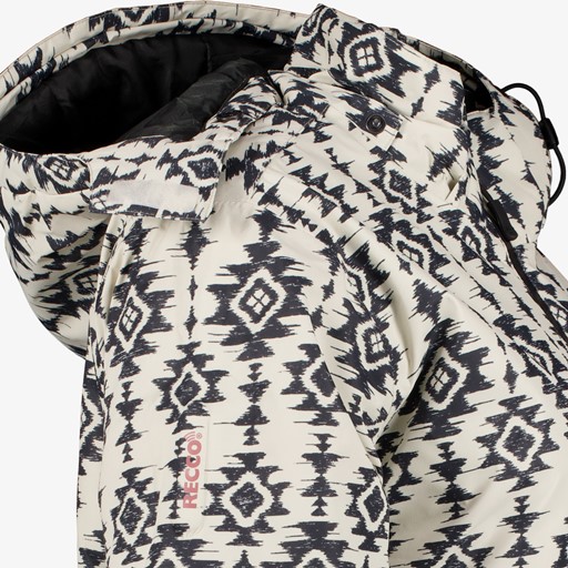 Dames ski-jas met print zwart wit
