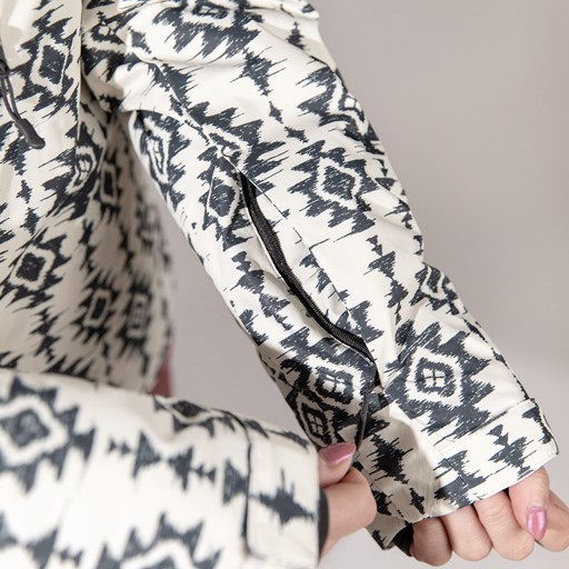 Dames ski-jas met print zwart wit