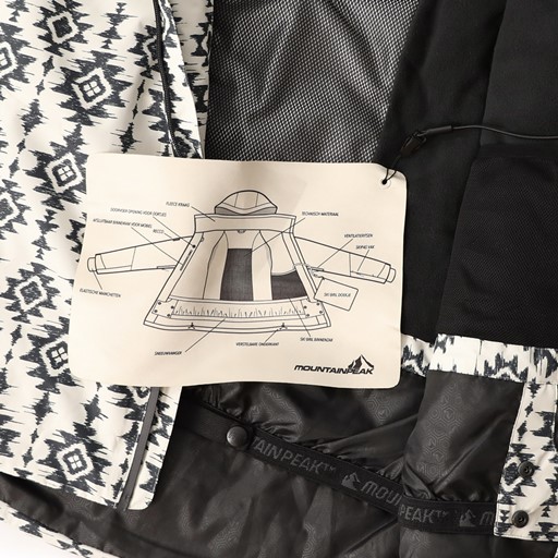 Dames ski-jas met print zwart wit