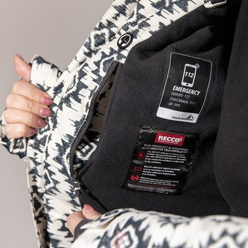 Dames ski-jas met print zwart wit