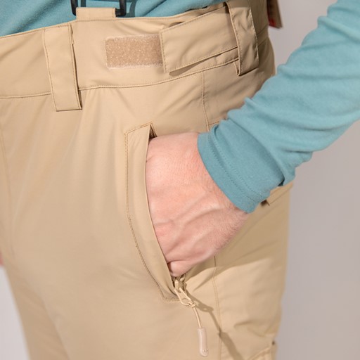 Heren skibroek met bretels beige