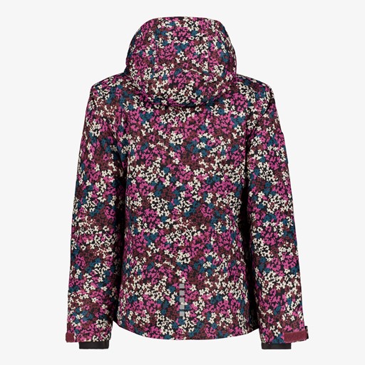 Kinder ski-jas met bloemetjes roze