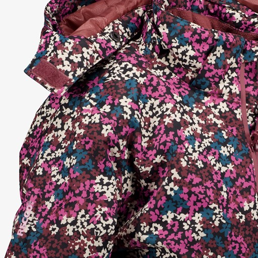 Kinder ski-jas met bloemetjes roze