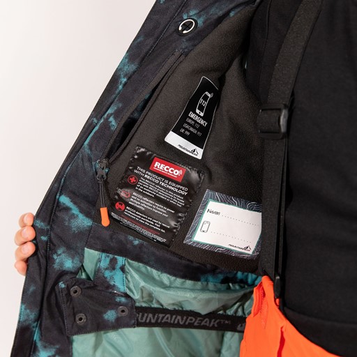 Kinder ski-jas met print zwart blauw