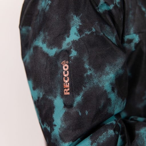 Kinder ski-jas met print zwart blauw