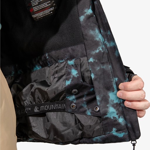 Heren ski-jas met print zwart blauw