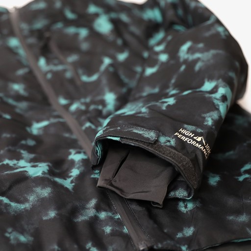 Heren ski-jas met print zwart blauw