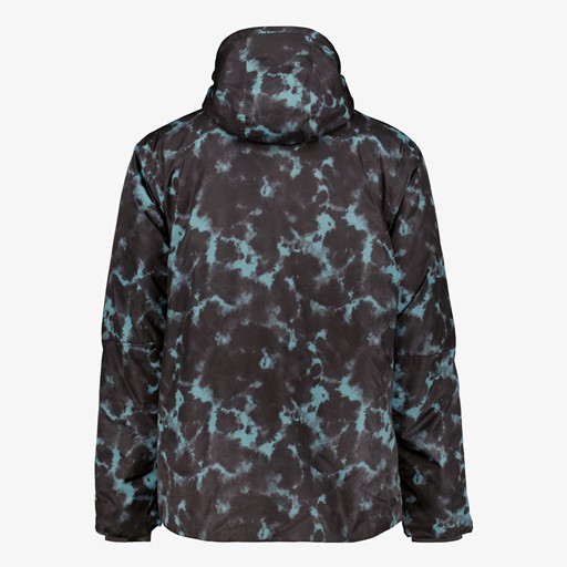 Heren ski-jas met print zwart blauw