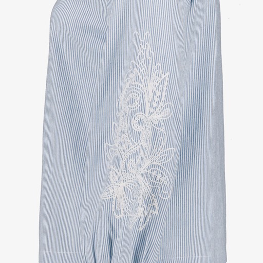 Dames blouse gestreept lichtblauw