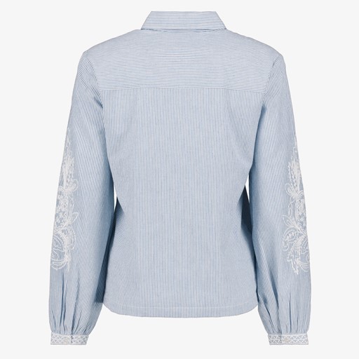 Dames blouse gestreept lichtblauw
