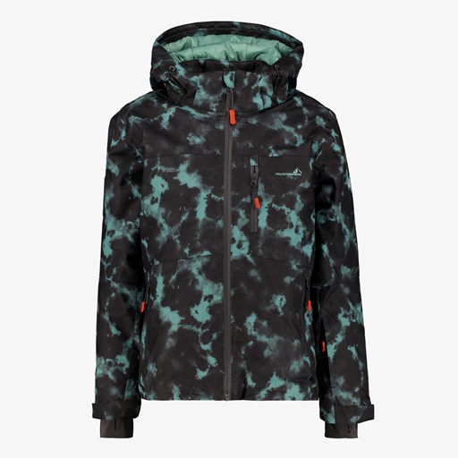 Kinder ski-jas met print zwart blauw