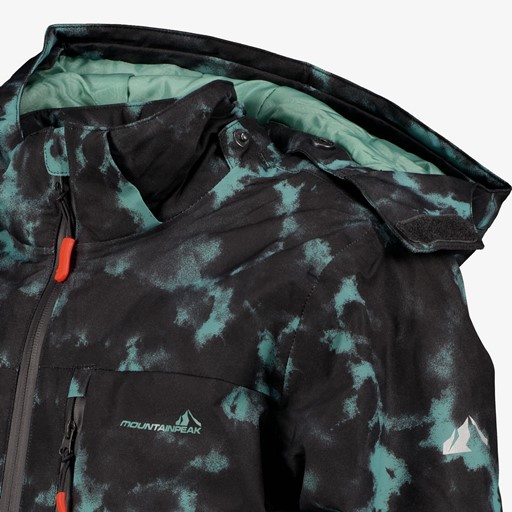 Kinder ski-jas met print zwart blauw