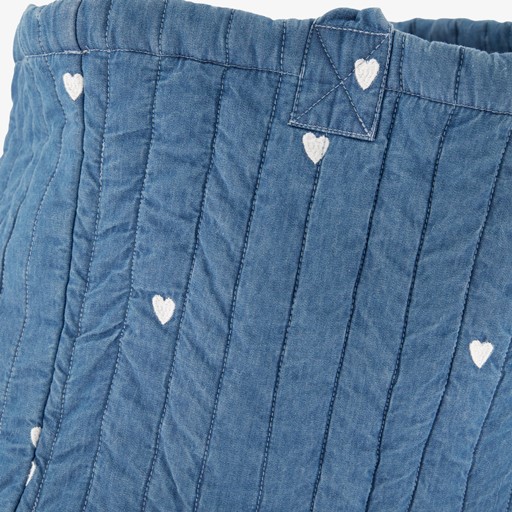 Dames schoudertas blauw met hartjes