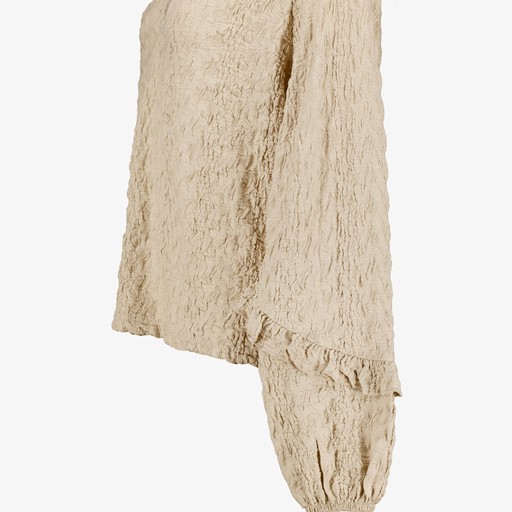 Dames blouse met ruches beige