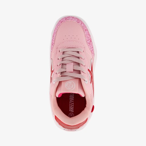 Meisjes sneakers met wieltjes roze