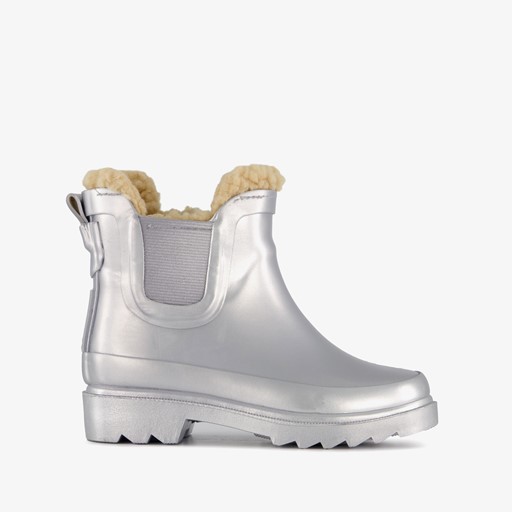 Gevoerde kinder regenlaarzen zilver