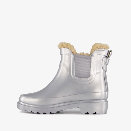 Gevoerde kinder regenlaarzen zilver