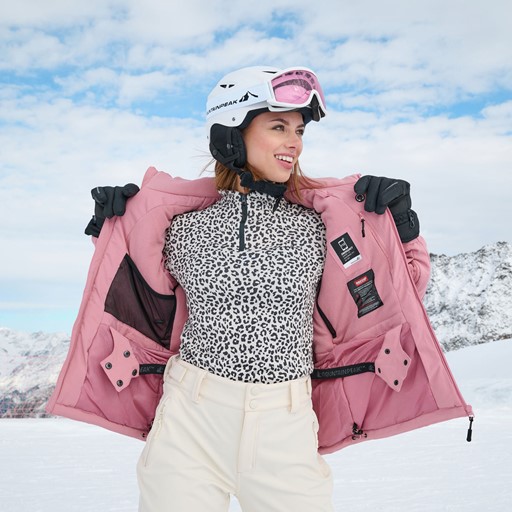 Dames softshell ski-jas roze
