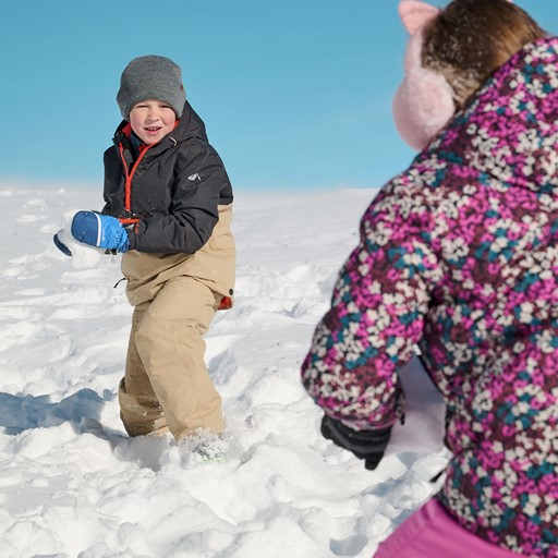 Kinder skibroek met bretels beige