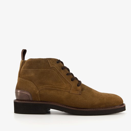 Leren heren veterboots cognac