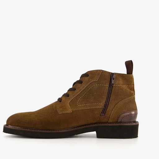 Leren heren veterboots cognac