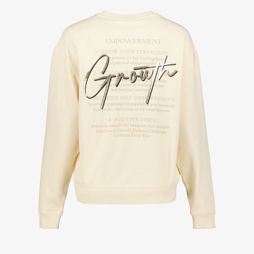 Dames sweater met backprint beige