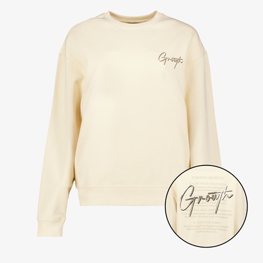 Dames sweater met backprint beige