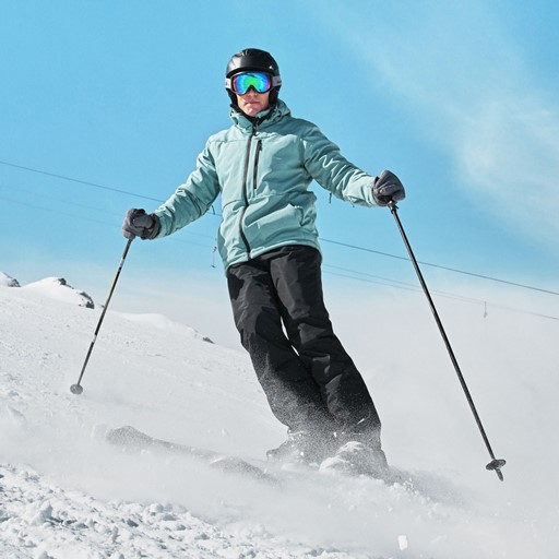 Heren softshell ski-jas lichtblauw