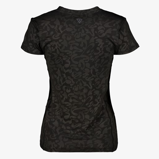Dames sport T-shirt zwart met pint