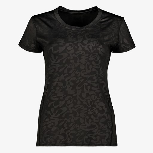Dames sport T-shirt zwart met pint