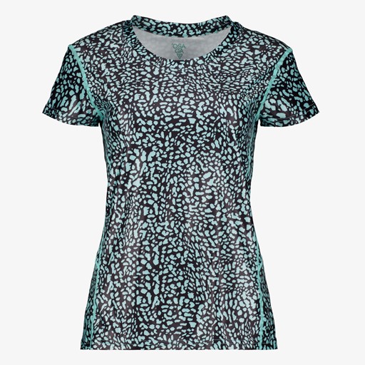Dames sport T-shirt blauw met print