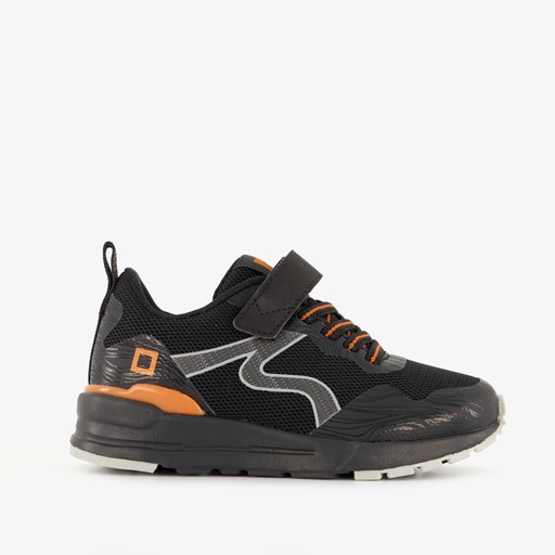 Jongens sneakers zwart oranje