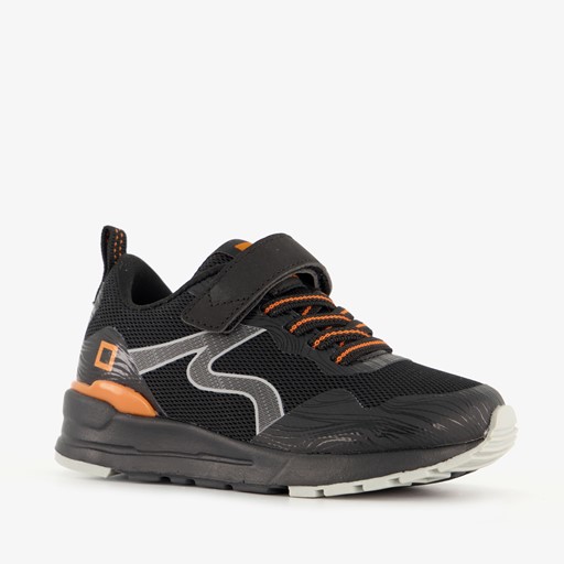 Jongens sneakers zwart oranje
